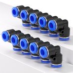 YAOJING Mavi 1/4 Bağlantı Elemanları 1/4 "3/8 ila 1/4 su hattı adaptörü- PV 5/16" OD 3/8 ila 1/4 su hattı adaptörü - Pnömatik Solenoid Valf için ideal - Kutu başına 10