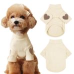 Yaopelky Küçük Orta Köpekler için Köpek Sweatshirt Sıcak Pet Tişört Kalp Baskılı Köpek Giysileri Kedi Yavru Köpek Kıyafeti Köpek Tişörtü Oyuncak, Chihuahua Schnauzer için (Bej, X-Small)