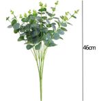 Yapay 16 Dallı Islak Okaliptus Bitkisi 46 Cm Yeşil renk ev dekor aranjman vazo banyo süsü