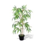 Yapay Ağaç Bambu Ağacı 2 Gövdeli Çalılı 90X70Cm Siyah Plastik Sak