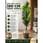 Yapay Areka Palmiyesi 180 CM Özel Metal Saksılı Dekoratif Ağaç