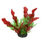 Yapay Balık Tankı Süslemeleri, Yapay Plastik Akvaryum Dekor Bitkileri Dalga Yosun Çimi 3'lü Paket Çok Renkli 7.5x6x23cm(Red)