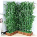 Yapay Bambu Oda Bölücü Ekran 180 150 100 cm Yükseklik Gerçekçi Yeşil Sahte Bitkiler Bölme Lobi Salonu Toplantı Odası Dış Mekan Dekoru için (1 m/3ft Renk: Yeşil)