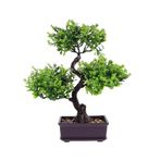 Yapay Bitkiler Sergileme Ağacı Sahte Saksı Bitkileri Yapay Bonsai Ağacı Sahte Bitkiler Ağaç Simülasyonu Misafir Bahçesi Masa Dekoru Kitap Rafı Dekor Süsleri(Green)