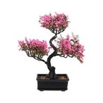 Yapay Bitkiler Sergileme Ağacı Sahte Saksı Bitkileri Yapay Bonsai Ağacı Sahte Bitkiler Ağaç Simülasyonu Misafir Bahçesi Masa Dekoru Kitap Rafı Dekor Süsleri(Pink)