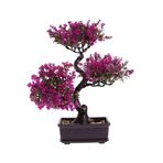 Yapay Bitkiler Sergileme Ağacı Sahte Saksı Bitkileri Yapay Bonsai Ağacı Sahte Bitkiler Ağaç Simülasyonu Misafir Bahçesi Masa Dekoru Kitap Rafı Dekor Süsleri(Purple)