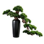 Yapay Bitkiler Sergileme Ağacı Yapay Bonsai Ağacı Sahte Bitkiler İç Mekan Büyük Sahte Bitkiler Dekor Siyah Seramik Saksılar, Saksılı Çam Zen Bahçe Dekorasyonu Kitap Rafı Dekor Süsleri(Küçük)
