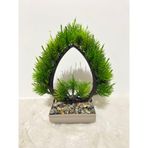 Yapay Bonsai Çam Ağacı Geometrik Kalp Tasarım, Mini Dikdörtgen Saksıda Taş Dolgulu Dekoratif Yapay Bitki, Ev, Ofis, Çalışma Masası İçin Estetik Modern Masaüstü Süsü