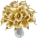 Yapay Çiçek Altın Renk Gala Eva Malzeme Cala Flower 8li Demet