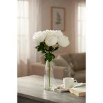 Yapay Çiçek Beyaz 9Lu Şakayık Demeti Buket 40*25Cm Vitrin