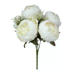 Yapay Çiçek Beyaz Şakayık Demeti 7Dallı Buket 5 Şakayık 2 Aradal Çiçekleri 40*25Cm Vitrin