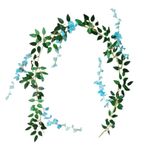 Yapay çiçek çiçeği, 3pcs 1.8M Silk Hanging Flower For Home Garden Outdoor Ceremony Wedding Arch Floral Decor For Decoration(Blue)