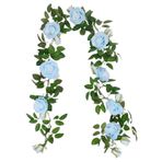Yapay çiçek çiçeği, 3Pcs Artificial Rose Vine Garland Silk Flower Hanging Baskets Plants For Indoor Outdoor Home For Decoration