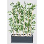 Yapay Çiçek Deposu Islak Yapraklı 6 Çubuklu Gri Saksıda Bambu Seperatör 20x70x120cm