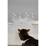 Yapay Çiçek Deposu Şeffaf Plastik 2 Taslı Kedi Mama Ve Su Kabı