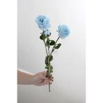 Yapay Çiçek Deposu Yapay Çiçek 3lü Şakayık Ranunculus Dalı 50 cm Açık Mavi