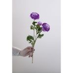 Yapay Çiçek Deposu Yapay Çiçek 3lü Şakayık Ranunculus Dalı 50 cm Mor