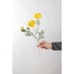 Yapay Çiçek Deposu Yapay Çiçek 3lü Şakayık Ranunculus Dalı 50 cm Sarı