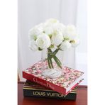 Yapay Çiçek Deposu Yapay Çiçek 6lı ipek Peony Şakayık Gül Demeti 25 cm Beyaz