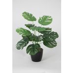 Yapay Çiçek Deposu Yapay Devetabanı Monstera Bitkisi Siyah Saksıda 45 Cm