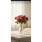Yapay Çiçek Deryası 34 Cm Gül Kurusu Rengi 7 Kafalı Lotus Gülü Ev Dekor Saksı Süsü Öğretmenler Günü