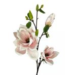 Yapay Çiçek Eva Açık Pembe Manolya 3 Çiçekli Uzun Dal 90Cm Gerçeksi Doku Vitrin