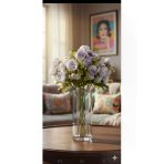Yapay Çiçek Evi Lila Şakayık Fındık Gülü 45 Cm Ev Vazo Dekor Süsü