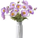 Yapay Çiçek Gelincik Çiçeği Lila Renk 3 Çiçek 1 Tomurcuk 59Cm Vitrin
