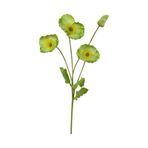 Yapay Çiçek Gelincik Çiçeği Sert Kumaş Yeşil Renk 3 Çiçek 1 Tomurcuk 59cm