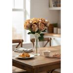 Yapay Çiçek Hardal Renk 9Lu Şakayık Demeti Buket 40*25Cm Vitrin