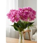 Yapay Çiçek Islak Ortanca Çiçeği Fuşya Desenli Model 45Cm 5Dal Islak Gerçeksi Dokulu