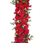 Yapay Çiçek Kırmızı Gül Tak Organizasyon Nişan Düğün Dekor Çiçeği Süsleme Tag 25X130cm