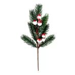 Yapay Çiçek Kokina Narlı Çam Dalı Karlı Renk 30Cm Yılbaşı Çiçeği Red Berry Vitrin