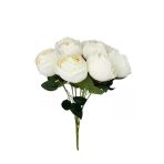Yapay Çiçek Krem 9Lu Şakayık Demeti Buket 40*25Cm Vitrin