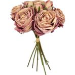 Yapay Çiçek Kuru Gül Pembe Gül Kurusu Renk 6Çiçek 4Tomurcuk 10Lu Demet Gelin Çiçeği Buketi