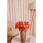 Yapay Çiçek Marketim Turuncu Yapay Gelincik Çiçeği 4 Dallı Lüx İpeksi Dokulu Dekoratif Vazo Çiçeği 60 cm