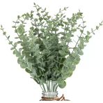 Yapay Çiçek Pastel Silikon Okaliptus 42Cm 5Dallı Demet Eucalyptus