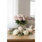 Yapay Çiçek Pudra 9Lu Şakayık Demeti Buket 40*25Cm Vitrin