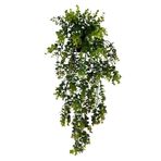 Yapay Çiçek Saksıda Sarkan Şimşir Kahverengi Yeşil Okaliptus Yapay Sarmaşık 60cm