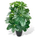 Yapay Çiçek Saksıda Şeflera Bitkisi 18Dal 75cm Salon Çiçeği Yapay Bitki Pachira Macrocarpa