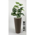 YAPAY ÇİÇEK SALON BİTKİSİ MONSTERA DEVE TABANI BEJ RENK KUMSAL SAKSIDA