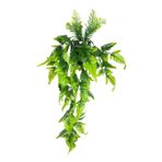 Yapay Çiçek Sarkan Boston Fern Yapraklı Bitki Küçük Siyah Saksıda Yapay Sarmaşık 55cm