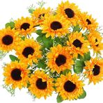 Yapay Çiçek Sunflower Ay Çiçeği Büyük Demet 12 Dallı 50Cm