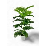 Yapay Çiçek Tropik Areka 80Cm 23 Yapraklı Salon Çiçeği Beyaz Saksılı Yapay Bitki