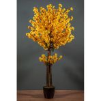 Yapay Çiçekçiniz 120 Cm Sarı Bahardalı Ağacı