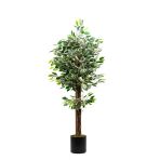 Yapay Çiçekçiniz 120 Cm Yeşil Beyaz Yapay Benjamin Ağacı