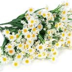 Yapay Çiçekler, Yapay Papatyalar Çiçekler Açık Hava UV Dayanıklı Sahte Yapraklı Bitkiler Çalılar Pencere Kutusu Asma Çiftlik Evi İç Mekan Dış Mekan Dekoru(White,5pcs)