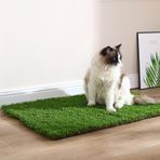 Yapay köpekler için çim, iç ve dış mekanlar için, drenaj delikleri, dayanıklı çim halısı, bahçe dekorasyonu için evcil hayvanlar için, 39 x 39 cm