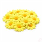 Yapay Papatya Çiçek Kafası 4 cm x 20 Adet - Sarı
