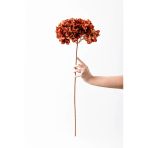 Yapay Vazo Çiçeği Ortanca 75 Cm 5 Dal Koyu Turuncu